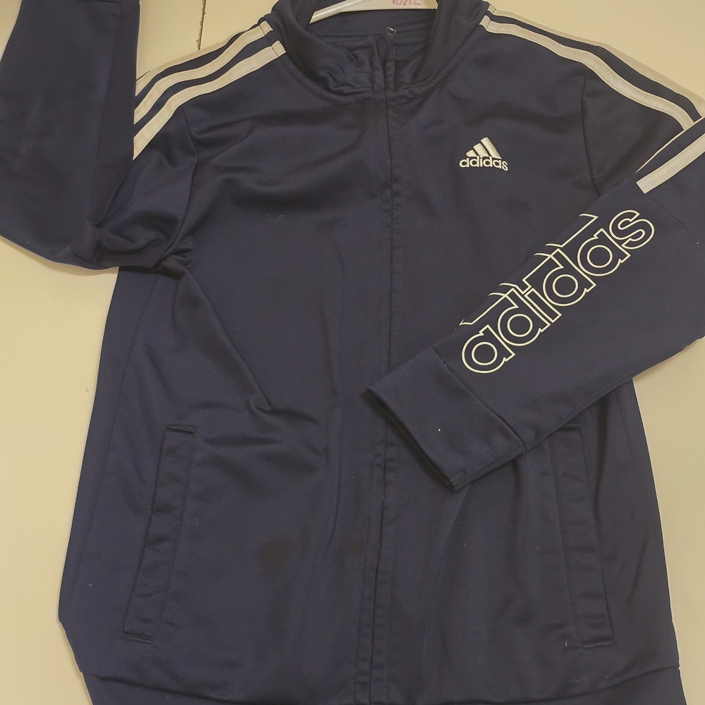 Adidas Kids Navy Jacket In Great Condition - Green